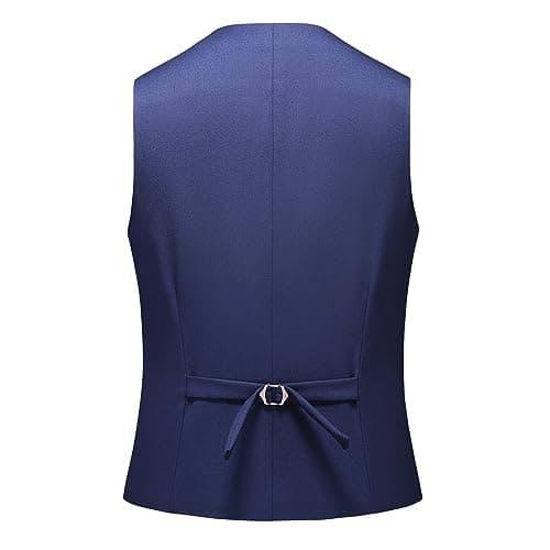 MOGU Mens Slim Fit 3 Piece Dress Suit Tuxedo One Button Side Vents