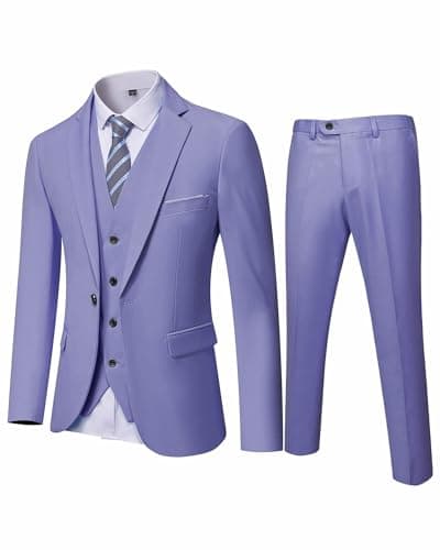 YND Men's Slim Fit 3 Piece Suit with Tie