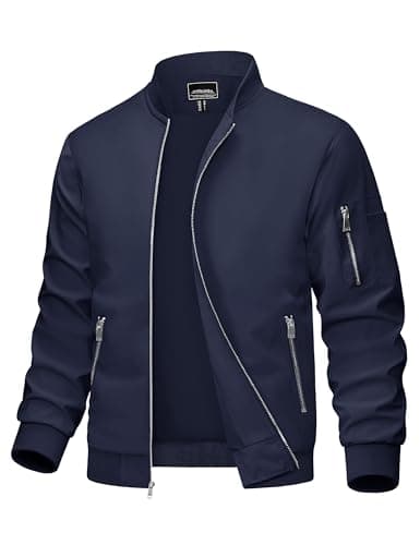 MAGCOMSEN Men's Lightweight Casual Windbreaker Jacket with 5 Pockets