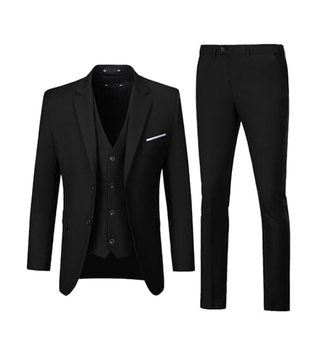 Diaryan Men's Slim Fit 3-Piece Wedding Suit Groomsmen Tuxedo