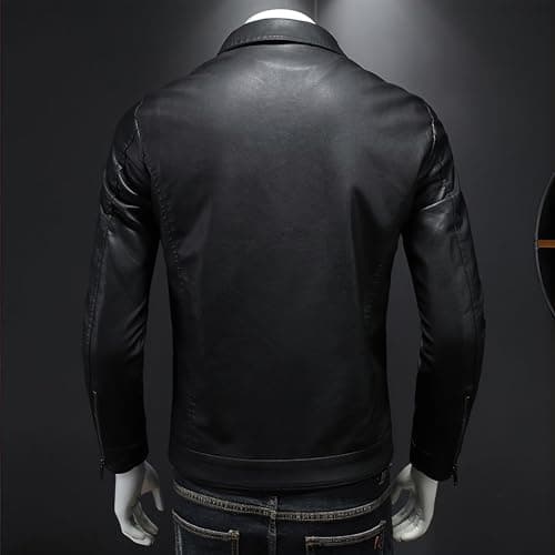 ZFBAOJT Men's Lightweight Vintage Leather Motorcycle Jacket