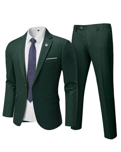 Hihawk Men's Slim Fit Suit with Stretch Jacket & Pants Set