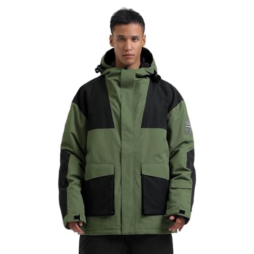 GSOU Men's Warm Snowboard Jacket - Waterproof Winter Snow Coat