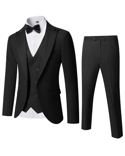 YND Men's Slim Fit Wedding Tuxedo Set with Bow Tie