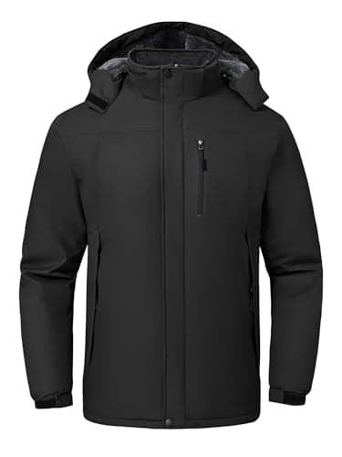 GAXIDES Men's Waterproof Windproof Ski Jacket with Hood