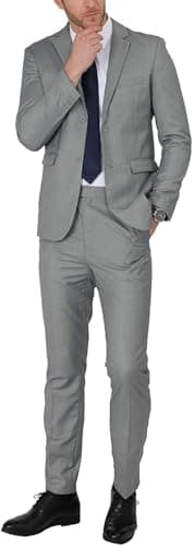 WEEN CHARM Men's Slim Fit 2-Piece Two Button Blazer Suit for Wedding Prom