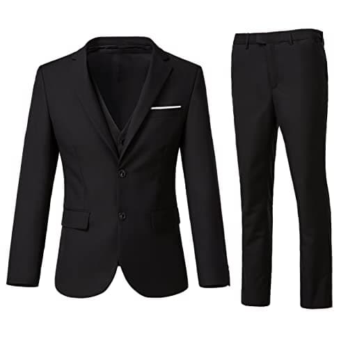 ZKHOECR Men's Slim Fit 3-Piece Suit