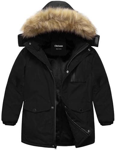 Chrisuno Boys' Waterproof Long Parka Winter Windbreaker Coat