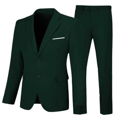Elionm Men's Slim Fit 2-Piece Business Wedding Tuxedo Suit Jacket and Pants