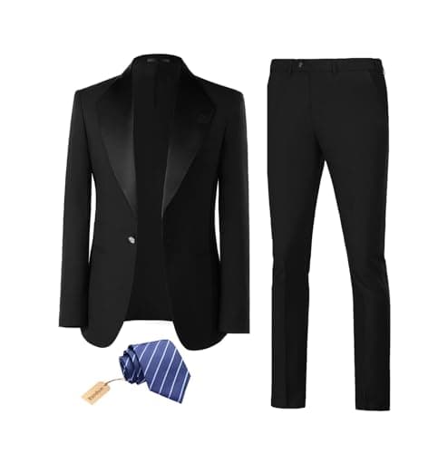 Datysum Men's 2-Piece Prom Tuxedo Suit Set with Tie
