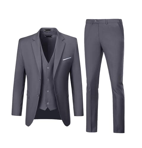 Diaryan Men's Slim Fit 3-Piece Wedding Suit Groomsmen Tuxedo