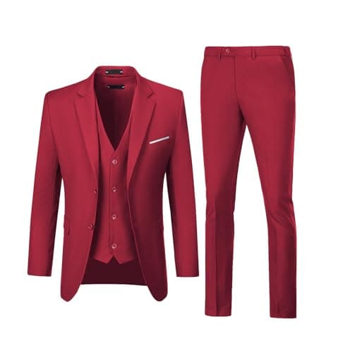 Diaryan Men's Slim Fit 3-Piece Wedding Suit Groomsmen Tuxedo