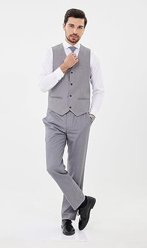 MAGE Men Slim Fit 3PC Tuxedo Suit Blazer Vest Pants Set