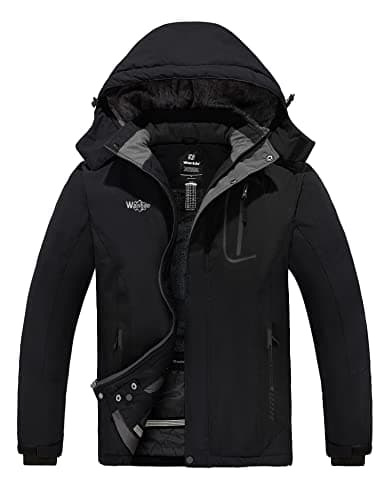 WantDo Men's Waterproof Warm Winter Snowboarding Jacket with Hood