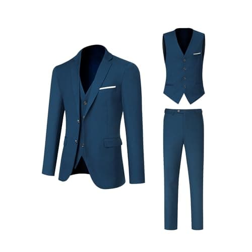 DEETRUST Men's Slim Fit 3-Piece Tuxedo Suit Set