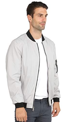 WULFUL Mens Casual Lightweight Softshell Flight Bomber Jacket