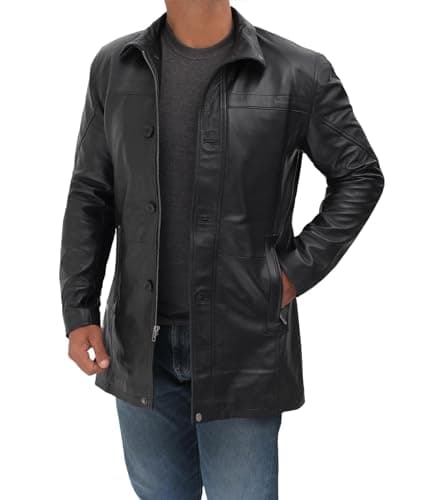 Blingsoul Black/Brown Leather Jacket for Men