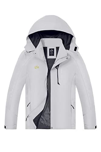 TEZO Men's Hooded Rain Jacket - Waterproof Hiking Windbreaker