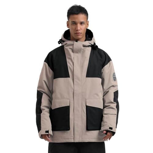 GSOU Men's Warm Snowboard Jacket - Waterproof Winter Snow Coat