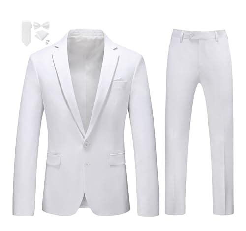 MOGU Men's Slim Fit Prom Tuxedo 2-Piece Suit (Jacket + Pants)