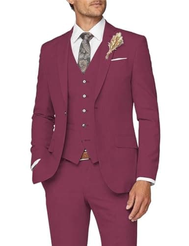 Slim Fit Men's 3 Piece Suit for Formal Events