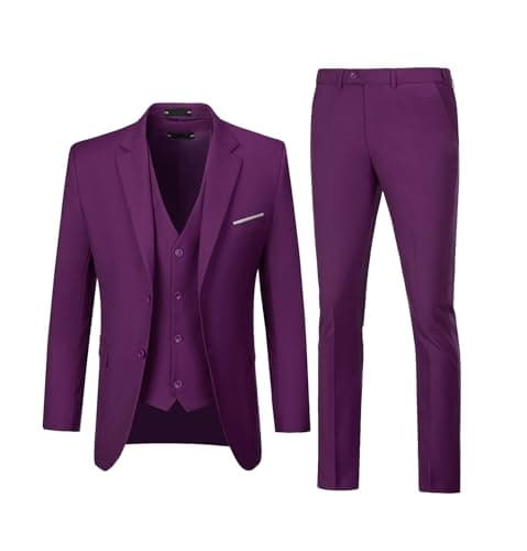 Diaryan Men's Slim Fit 3-Piece Wedding Suit Groomsmen Tuxedo