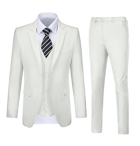Diaryan Men's Slim Fit 3-Piece Wedding Suit Groomsmen Tuxedo