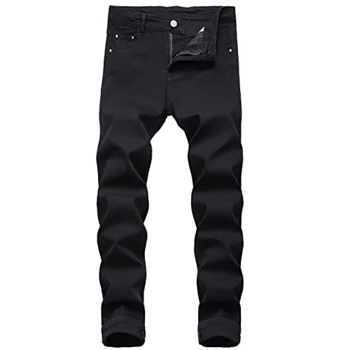 COOSVEN Men's Ripped Slim Straight Denim Jeans with Holes