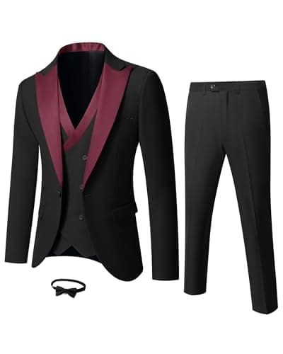YND Men's Slim Fit Wedding Tuxedo Set with Bow Tie