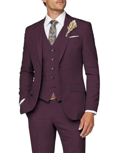 Slim Fit Men's 3 Piece Suit for Formal Events