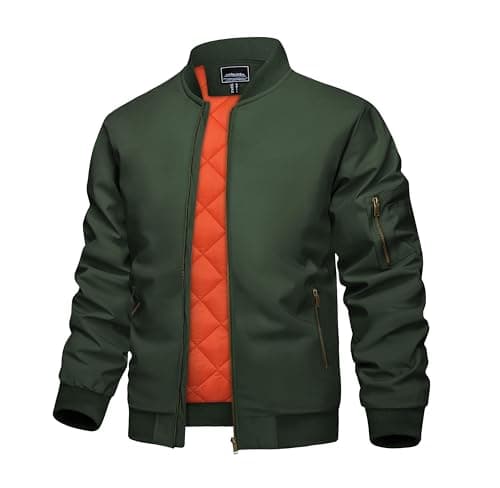 KEFITEVD Men's Windproof Bomber JacketWarm Winter Full Zip Coats
