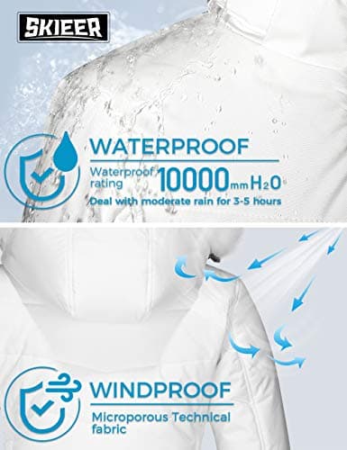 Women's Skieer Waterproof Warm Puffer Ski Jacket Winter Coat