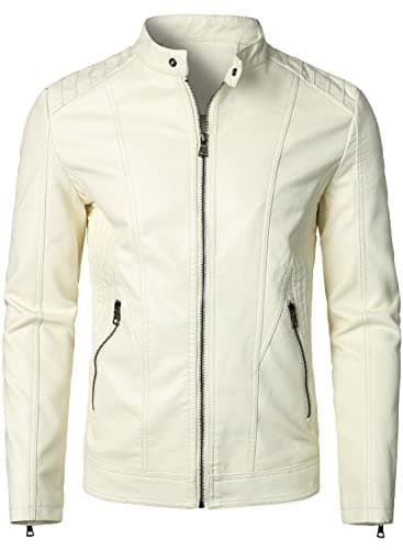 Black Hoodie Crew Leather Jacket for Men Motorcycle Coat