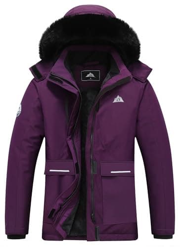 MOERDENG Women's Waterproof Winter Snow Coat Hooded Ski Jacket