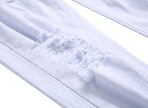 COOSVEN Men's Ripped Slim Straight Denim Jeans with Holes