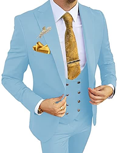 Wangyue 3-Piece Slim Fit Suits for Men