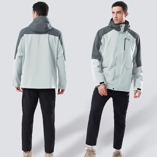 Men's 3-in-1 Waterproof Ski Jackets with Inner Fleece Coat