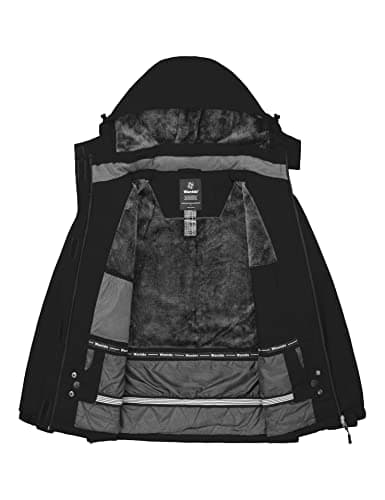 wantdo Women's Waterproof Winter Ski Coat Warm Windproof Snow Fleece Raincoat