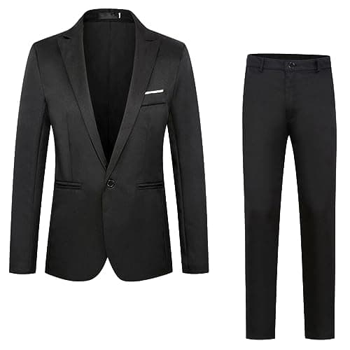 BIFUTON Men's Slim Fit 1-Button Tuxedo Suit for Party, Wedding, Business