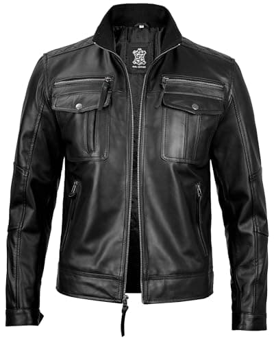 Blingsoul Premium Lambskin Leather Jacket for Men - Classic Biker Style