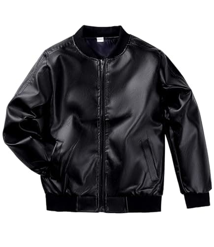 TLAENSON Boys' Faux Leather Motorcycle Jackets for Toddler to 12-Year-Old Kids