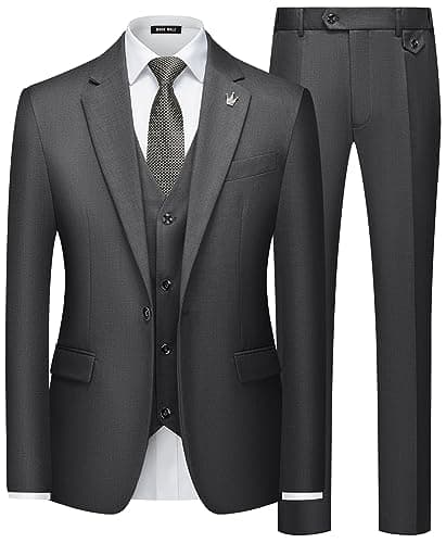 MAGE Men Slim Fit 3PC Tuxedo Suit Blazer Vest Pants Set