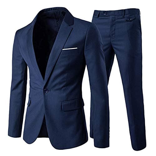 Cloudstyle Men's Slim Fit 1 Button Dress Suit