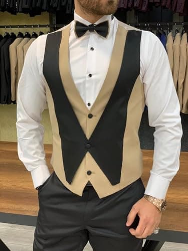 SPTALLFITJSV Slim Fit 3-Piece Men's Wedding Suit Set
