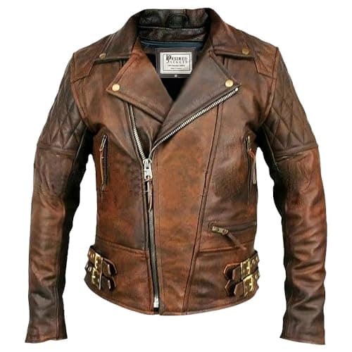 Classic Lambskin Men’s Leather Biker Jacket - Cafe Racer Style