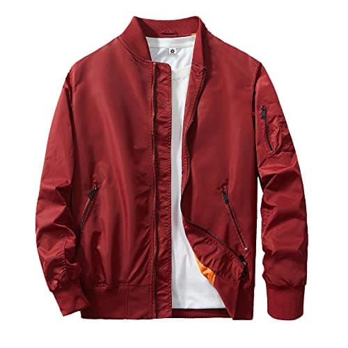 URBANFIND Men's Lightweight Slim Fit Casual Bomber Jacket