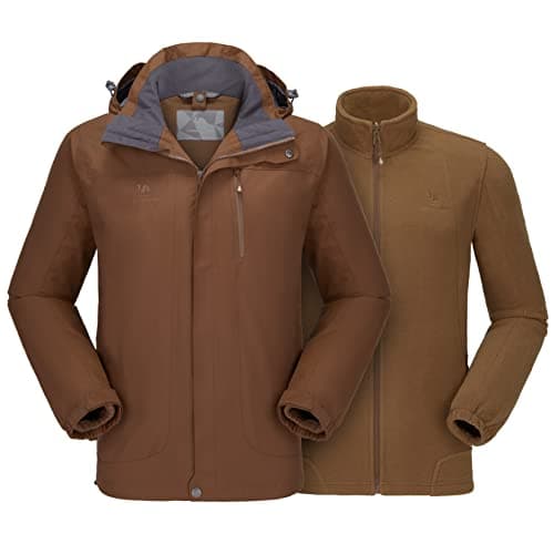 CAMEL CROWN Men's 3 in 1 Waterproof Winter Snow Jacket Windproof Hooded