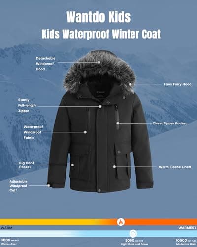 Winter Boys Coat: Waterproof & Warm Ski Jacket for Snow & Rain
