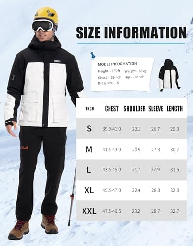 Pioneer Men's Waterproof Insulated Snowboard Jacket for Cold Weather Winter Skiing