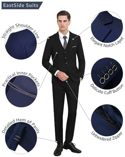 EastSide Slim Fit 3-Piece Suit for Men